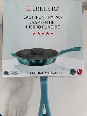 Cast Iron Fry Pan in Teal